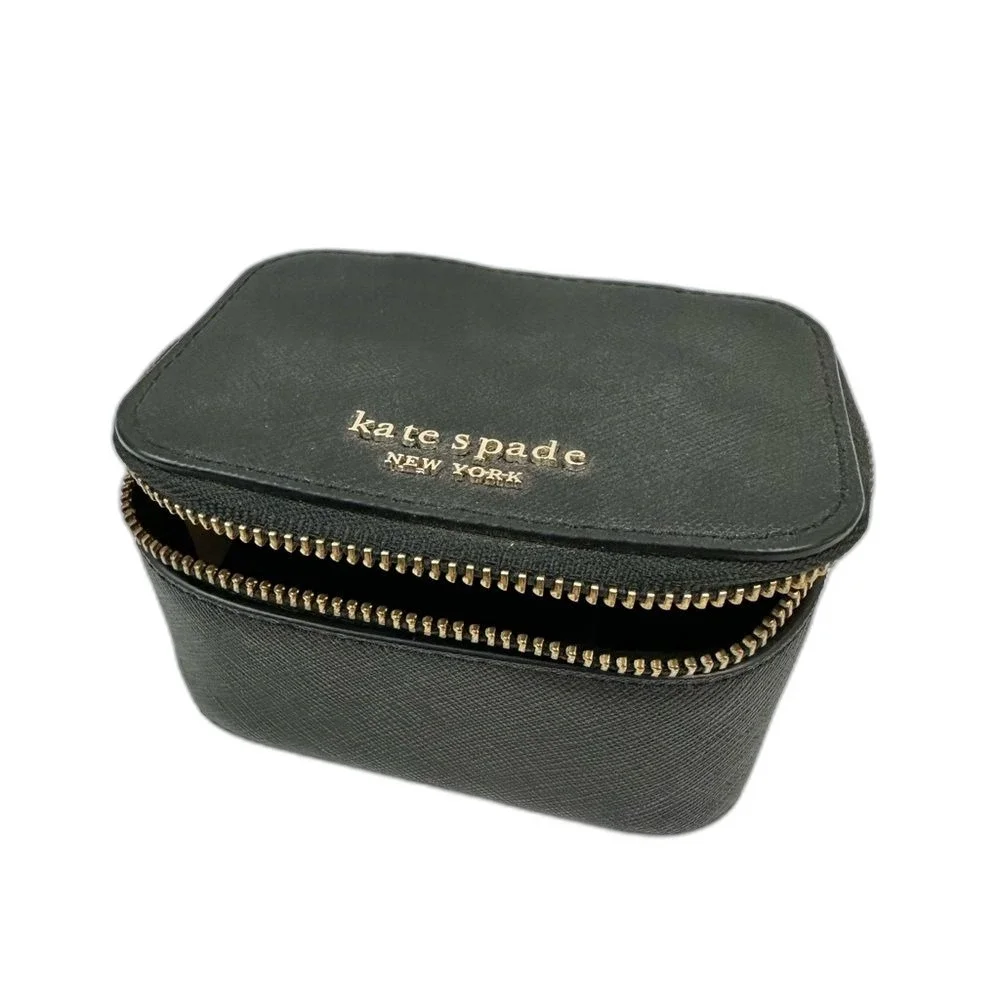 Kate Spade New York Black Travel Jewelry Box Dainty Cute Chic Storage
